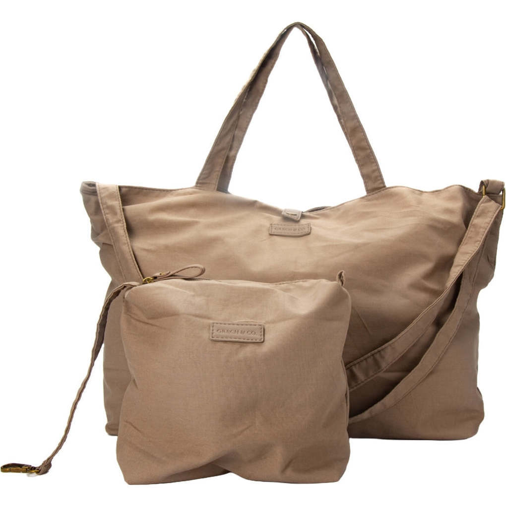 Adult Linen Double Layer Tote Bag, Fog - Bags - 1