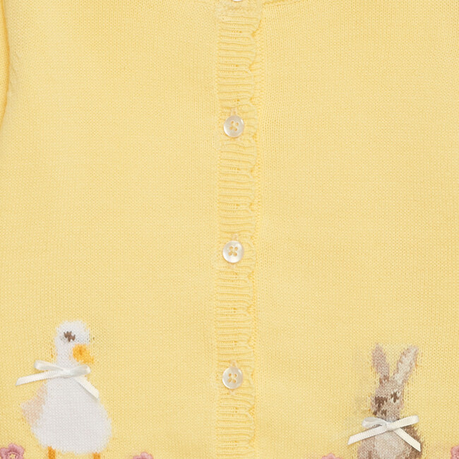 Little Duck And Bunny Cardigan, Lemon - Cardigans - 3