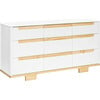 Yuzu 9-Drawer Assembled Dresser, White & Natural - Dressers - 1 - thumbnail