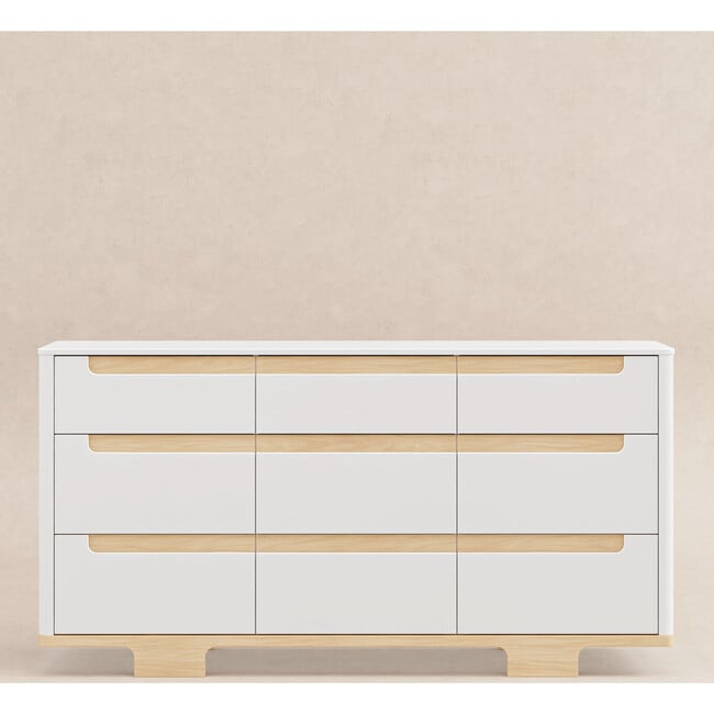 Yuzu 9-Drawer Assembled Dresser, White & Natural - Dressers - 2