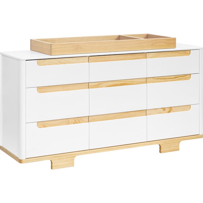 Yuzu 9-Drawer Assembled Dresser, White & Natural - Dressers - 9