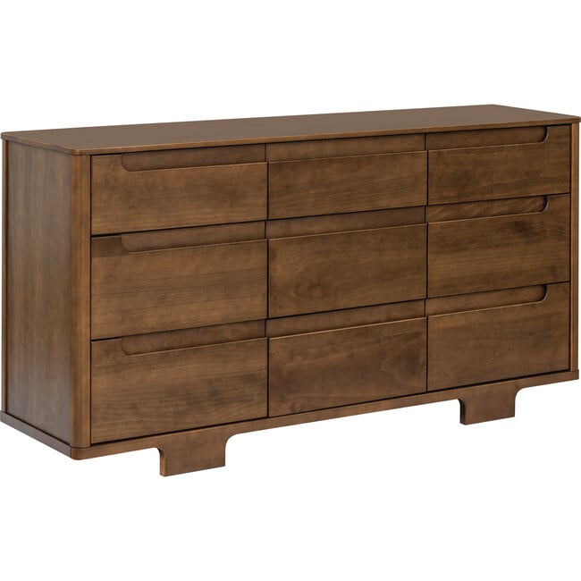 Yuzu 9-Drawer Assembled Dresser, Natural & Walnut