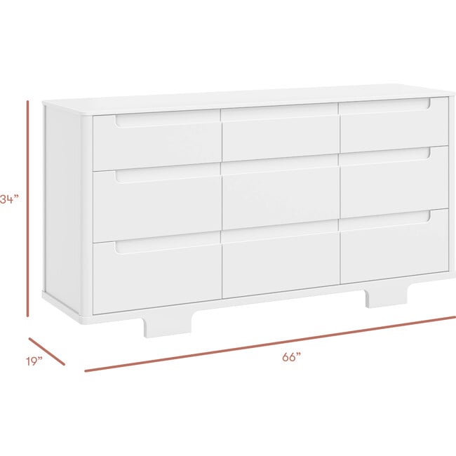 Yuzu 9-Drawer Assembled Dresser, White - Dressers - 4