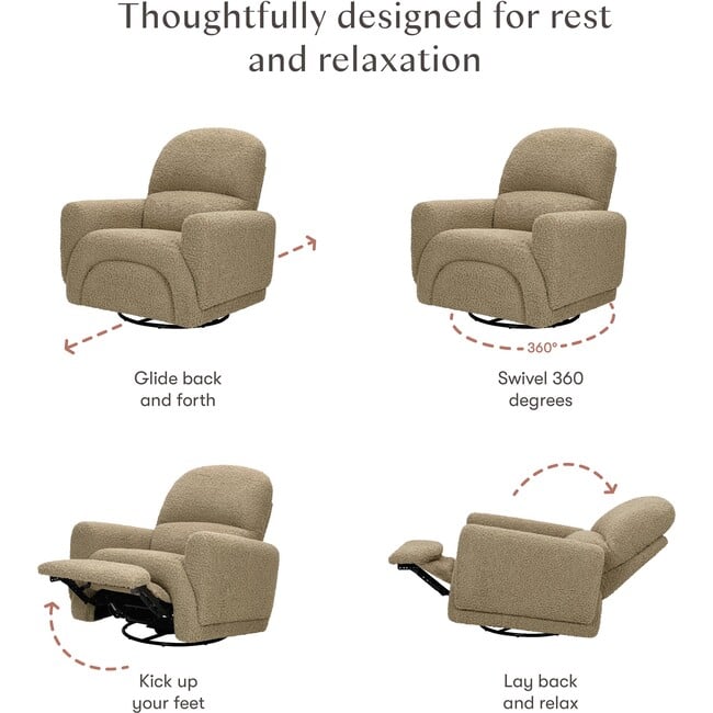 Rainbow Recliner & Swivel Glider, Teddy Loop, Latte Teddy Loop - Glider - 4