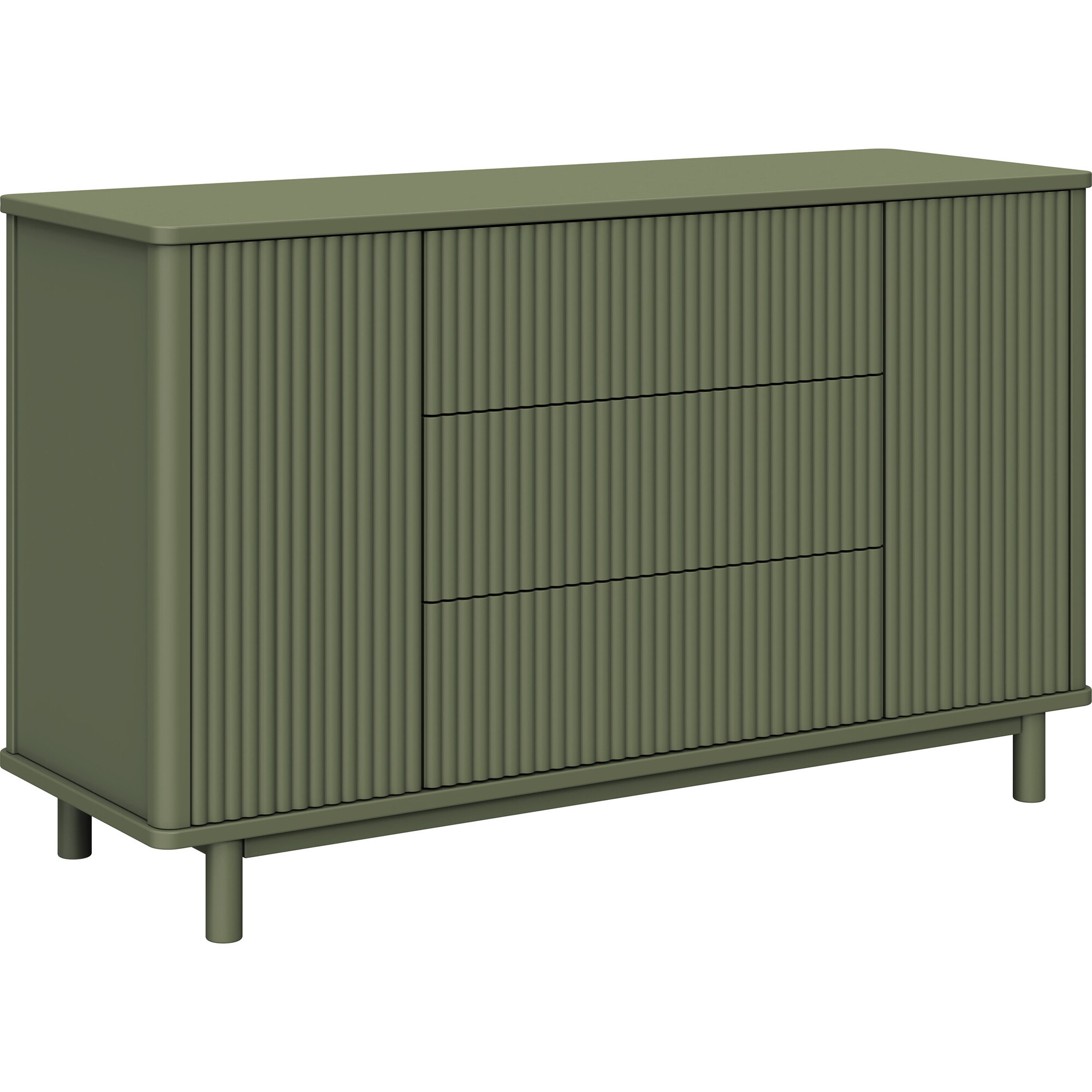 Pogo Tambour Assembled Dresser, Olive - Dressers - 1