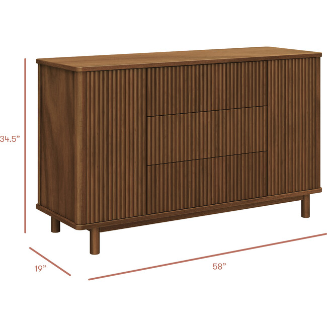 Pogo Tambour Assembled Dresser, Natural Walnut - Dressers - 4