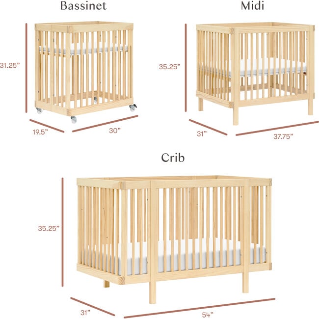 Pogo 8-In-1 Convertible Crib With All-Stages Conversion Kits, Blonde - Cribs - 3