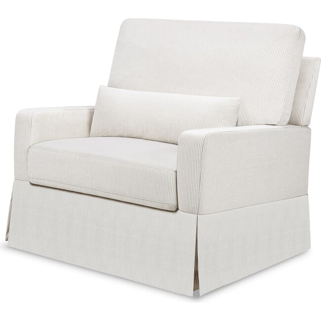 Crawford Performance Eco-Weave Pillowback Chair & a Half Comfort Swivel Glider, Fog Chatham Stripe