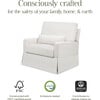 Crawford Performance Eco-Weave Pillowback Chair & a Half Comfort Swivel Glider, Fog Chatham Stripe - Glider - 3