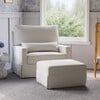 Crawford Performance Eco-Weave Pillowback Chair & a Half Comfort Swivel Glider, Fog Chatham Stripe - Glider - 7