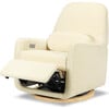 Arc Electronic Recliner & Swivel Glider With USB Port, Velvet Checker & Ivory Velvet Checker With Light Wood Base - Glider - 2