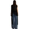 Women's Windowpane High Rise Straight Leg Washed Jeans, Blue - Jeans - 2