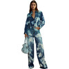 Women's Turquoise Stone Button-Up Shirt, Blue - Shirts - 1 - thumbnail