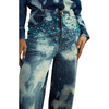 Women's Turquoise Stone Bleached Denim Jeans, Blue - Jeans - 4
