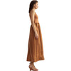 Women's Silk Lycra Combo Zipped Dress, Beige - Dresses - 3