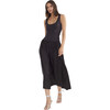 Women's Silk Lycra Combo Dropwaist Dress, Black - Dresses - 4