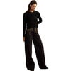 Women's Serena Studded Wide Leg Jeans, Black - Jeans - 3