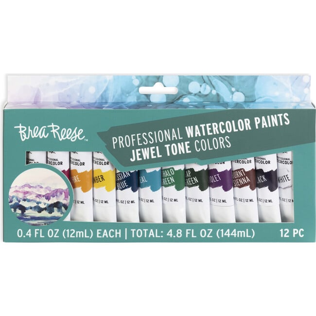 Professional Watercolor Paint Set: Jewel Tones