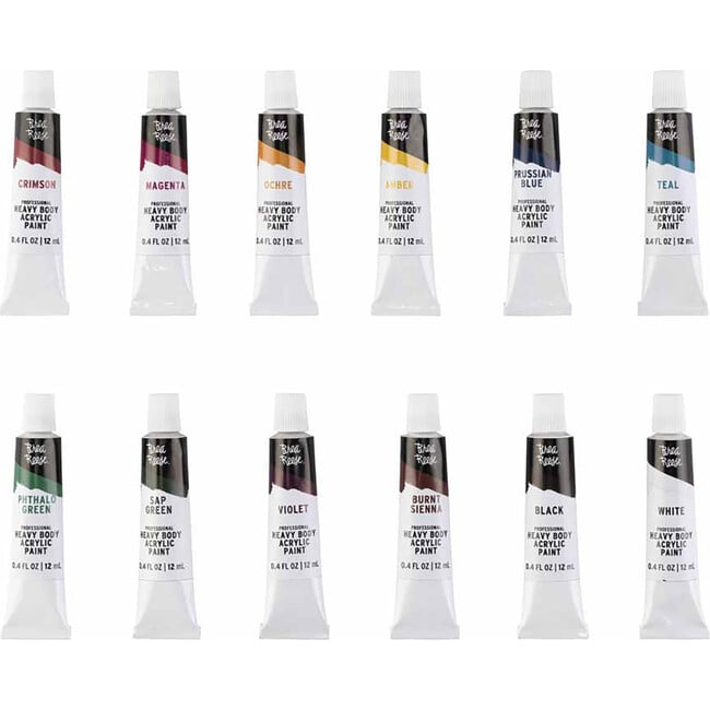 Professional Heavy Body Acrylics: Jewel Tone Colors - 12ct - Arts & Crafts - 2