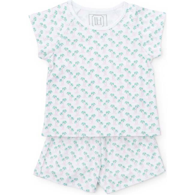 Emery Girls' Short Set, Palm Tree Isle Pink