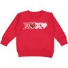 XOXO Sequin Patch Valentine's Day Sweatshirt, Red - Sweatshirts - 1 - thumbnail