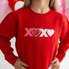 XOXO Sequin Patch Valentine's Day Sweatshirt, Red - Sweatshirts - 3