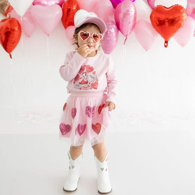 Sequin Heart Valentine's Day Tutu, Pink - Tutus - 4