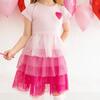 Pink Petal Valentine's Day Short Sleeve Tutu Dress, Pink - Dresses - 3