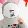 Mr. Steal Your Heart Valentine's Day Trucker Hat, Grey - Hats - 3