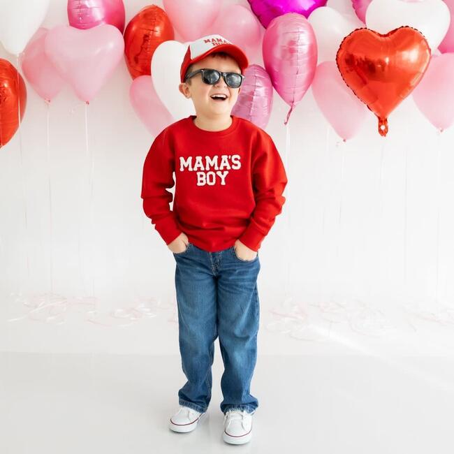 Mama's Boy Patch Valentine's Day Sweatshirt, Red - Sweatshirts - 2