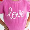 Love Valentine's Day Knit Sweater, Pink - Sweaters - 3