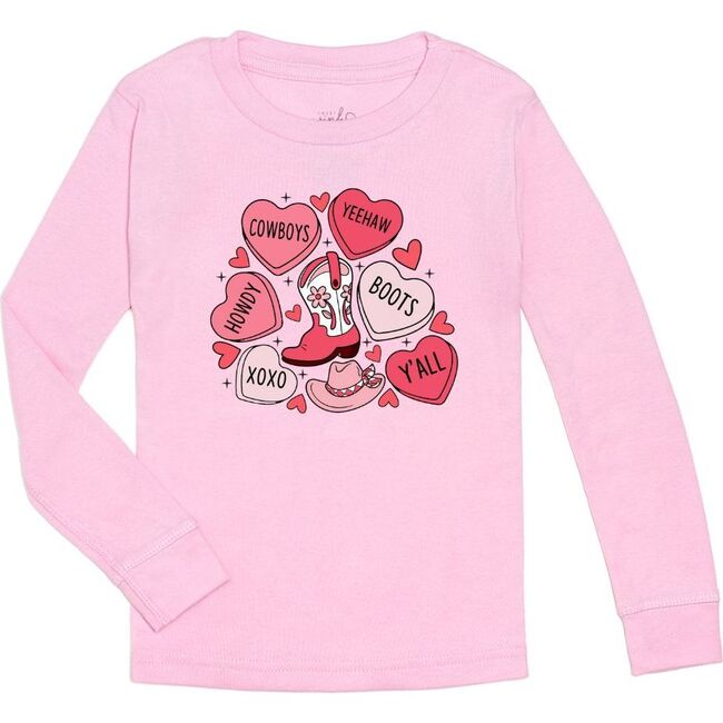 Howdy Valentine's Day Long Sleeve Shirt, Pink