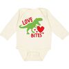 Love Bites Valentine's Day Long Sleeve Bodysuit, Natural - Onesies - 1 - thumbnail