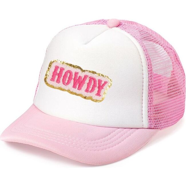 Howdy Patch Trucker Hat, Pink