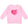 Heart Sequin Patch Valentine's Day Sweatshirt, Pink - Sweatshirts - 1 - thumbnail