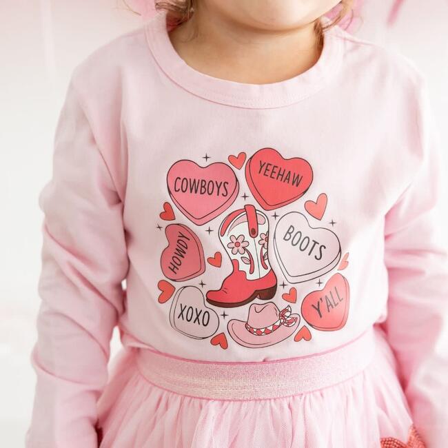 Howdy Valentine's Day Long Sleeve Shirt, Pink - Shirts - 3