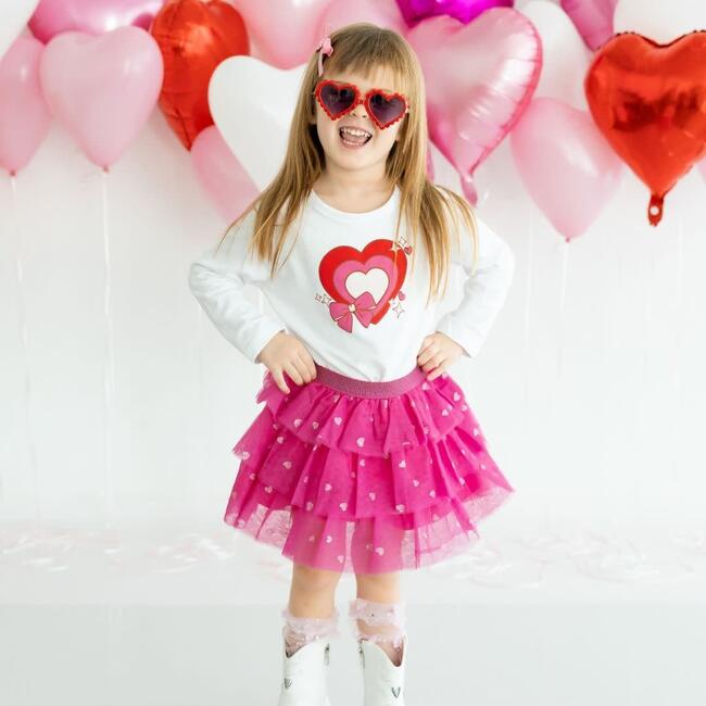 Heart Petal Valentine's Day Tutu, Pink - Skirts - 4