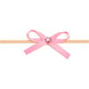 Dainty Heart Bow Valentine's Day Baby Headband, Pink - Hair Accessories - 1 - thumbnail