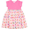Candy Hearts Valentine's Day Short Sleeve Tutu Dress, Pink - Dresses - 1 - thumbnail