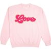 Love Script Patch Valentine's Day Adult Sweatshirt, Pink - Sweatshirts - 1 - thumbnail