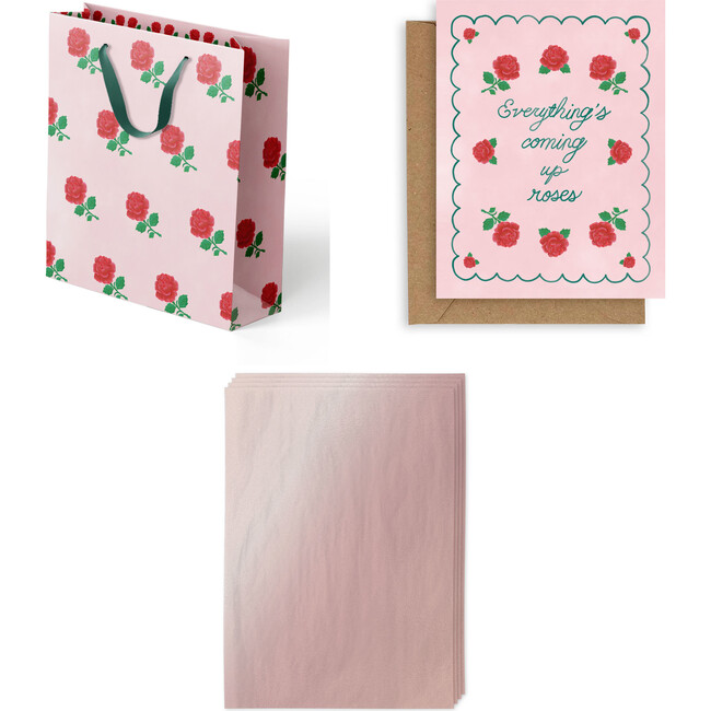 Valentine's Rose Gift Bag 3-Piece Bundle