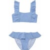 UPF50+ Square Neck Frilled Crop Bikini, Parisian Summer - Two Pieces - 1 - thumbnail