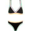 Rainbow Embroidered Elastic Two-Piece Bikini, Black Pier - Two Pieces - 1 - thumbnail