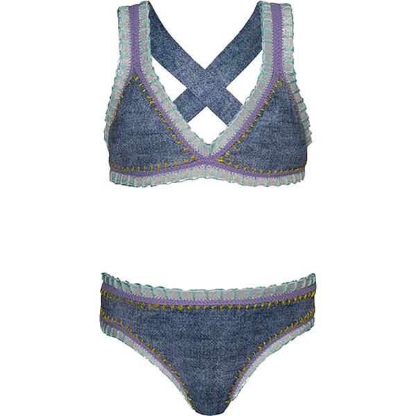 Crisscross Back Plaid Bikini Two Piece Swim Set main image 0
