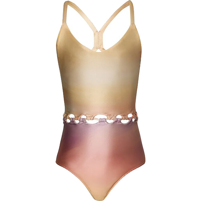 Cammy Loop Design One-Piece Swimsuit, Sunset Sky