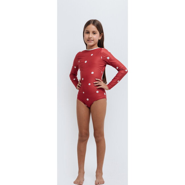 Ollie wine dots girl one piece