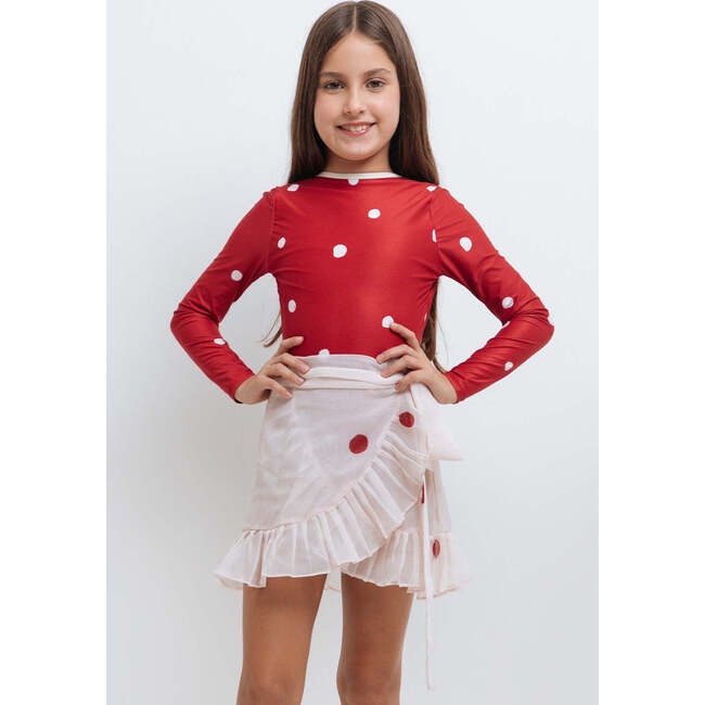 Jazmin wine dots girl skirt