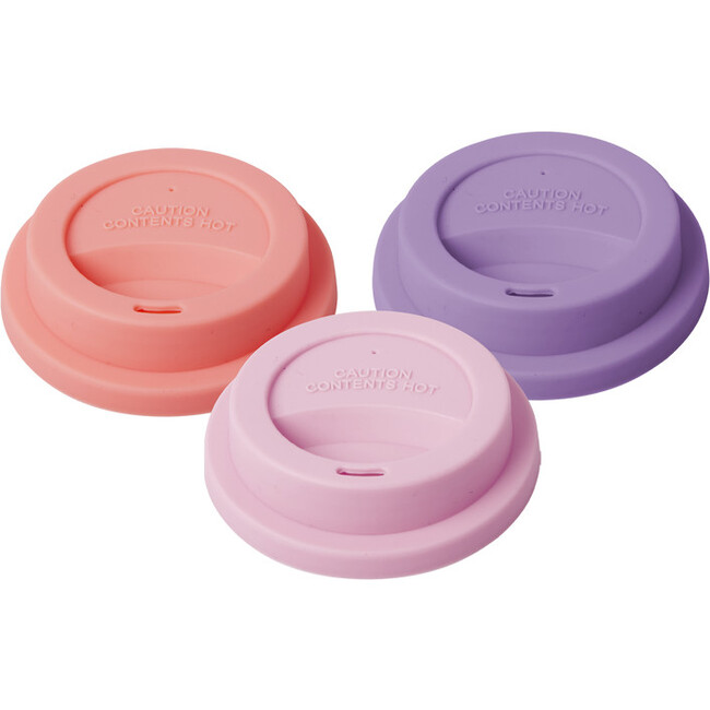 Silicone Lid For Tall Melamine Cups, Assorted Pinkish Colors (Pack Of 3) - Tableware - 1