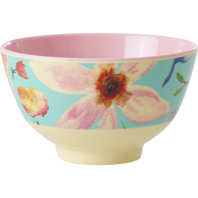 Melamine Selma Flower Print Small 10.1oz Bowl, Mint