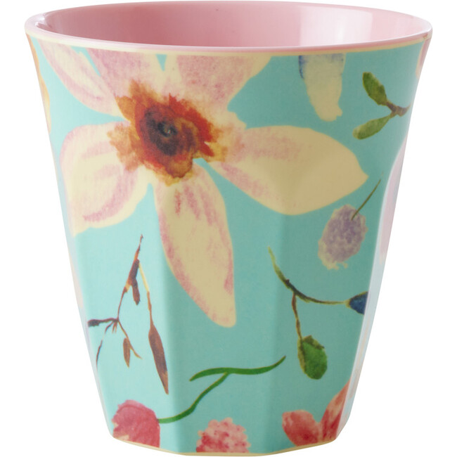 Melamine Selma Flower Print Medium 8.4oz Cup, Mint